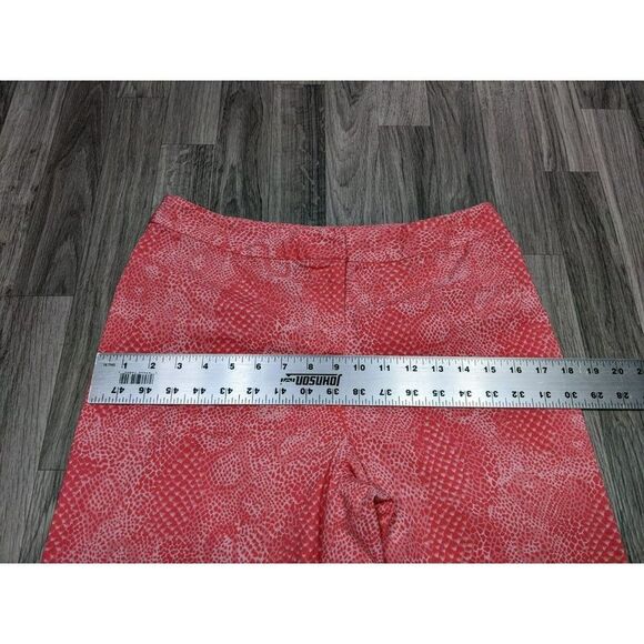 (3/$35) Mossimo Womens Size 10 Stretch Animal Print Pink Cropped Pants - Picture 8 of 11